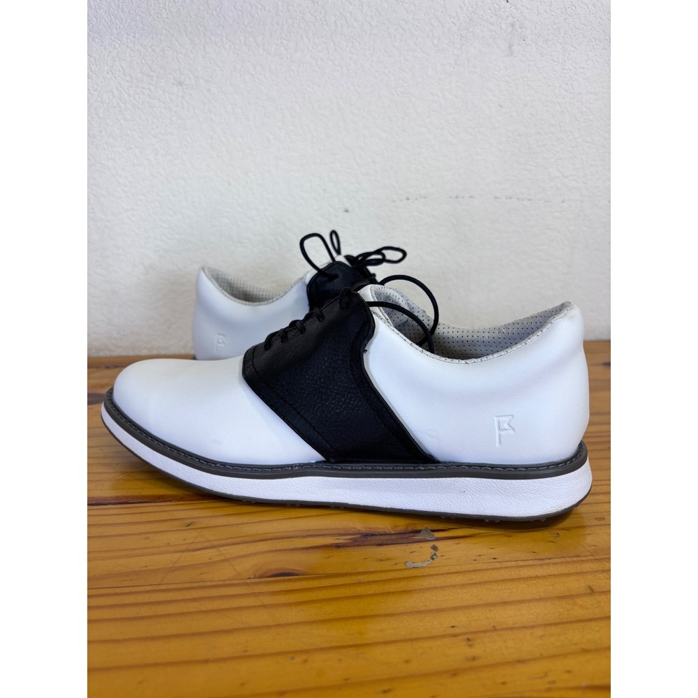 Jack Grace PO32 Golf Shoes Mens 9.5 White Black Spikeless Saddle Leather Classic